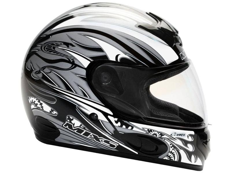Capacete MX Cobra Plus Mixs Preto com Vermelho Tamanho 60